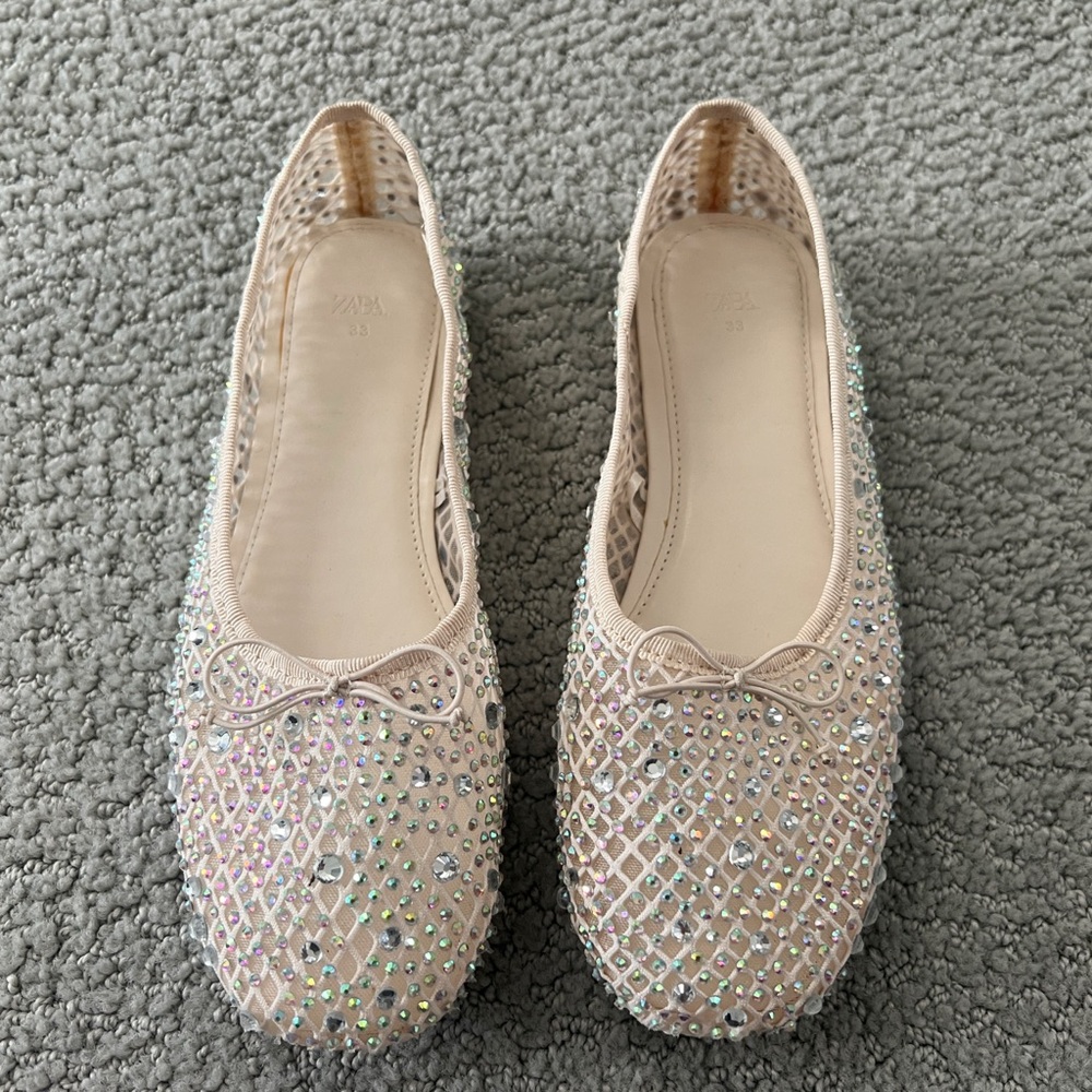 ZARA Girls Ballet Flats Shoes size 33 EU